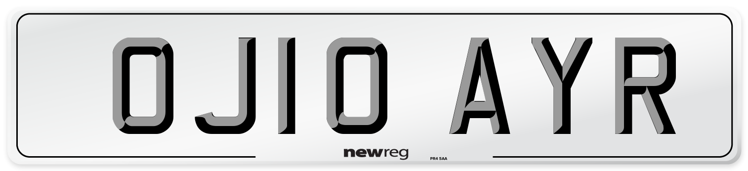 OJ10 AYR Number Plate from New Reg